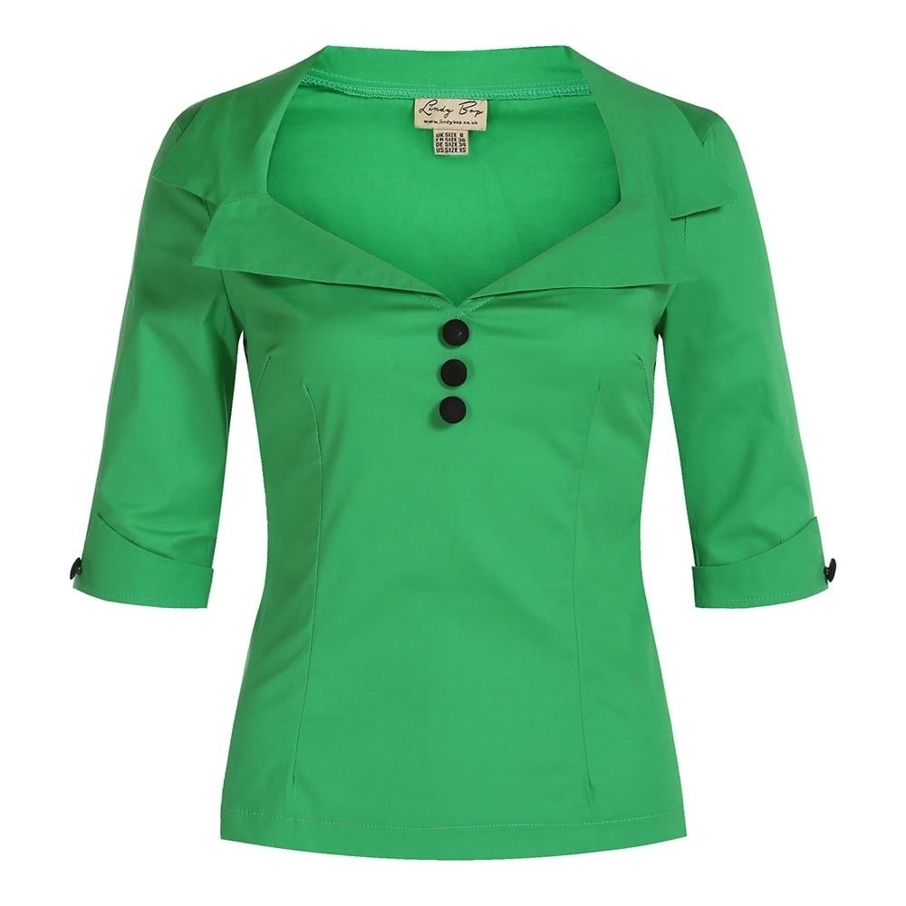 BNWOT Kelly Green Retro Top 6X/22 US
